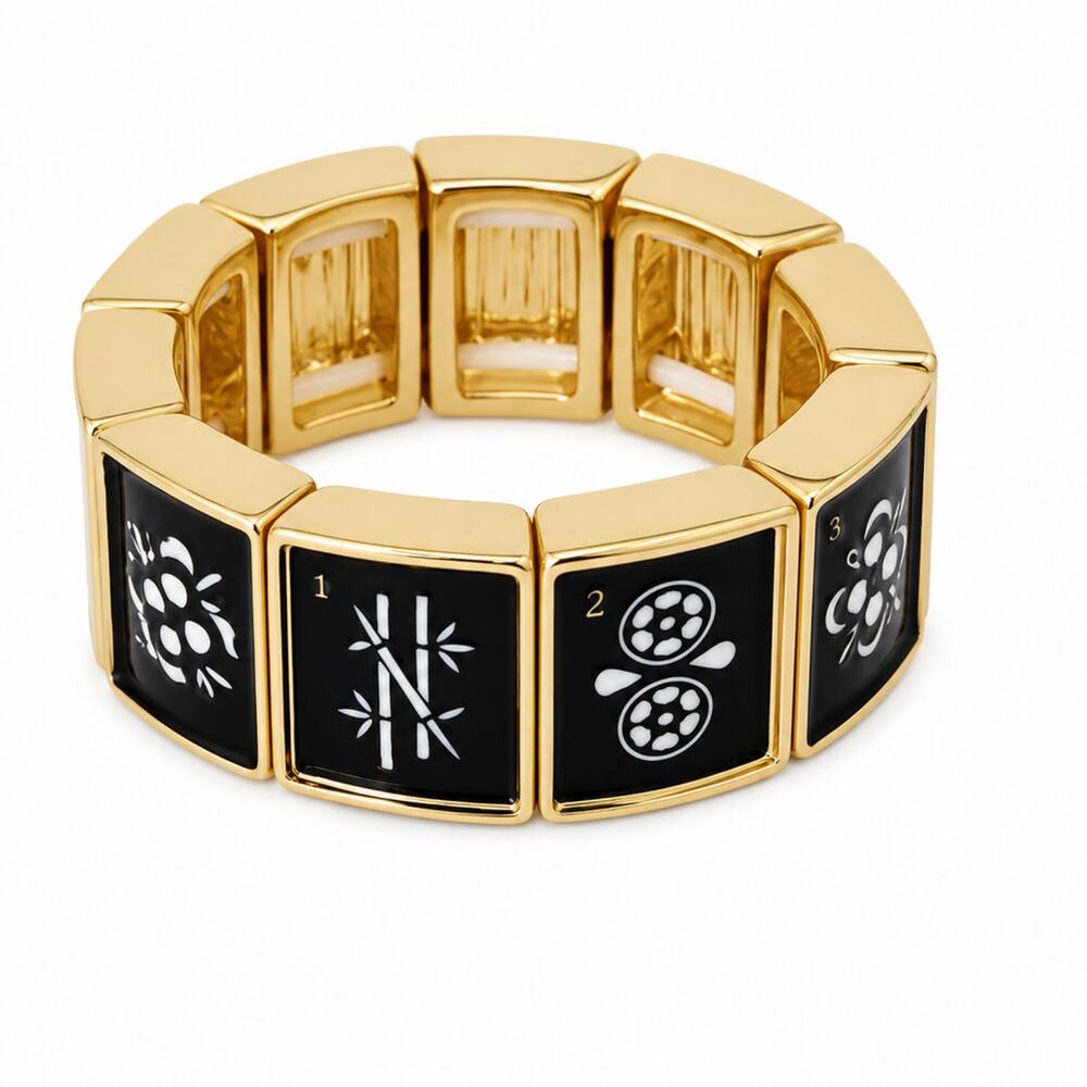 Mahjong Multi Tile Stretch Ring | Noir Tile | Ellison+Young